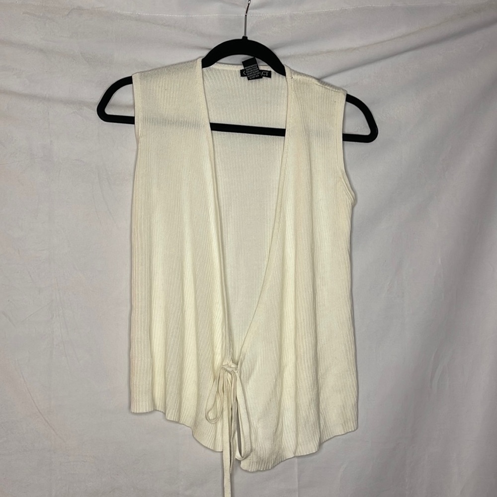 CONTACT VINTAGE WRAP SWEATER TOP (M)